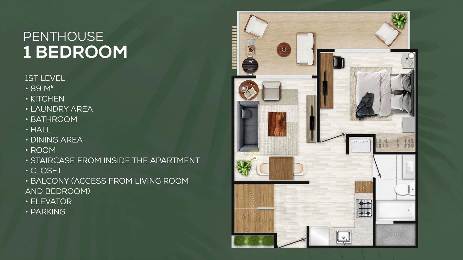 Floor plan of the penthouse lower level