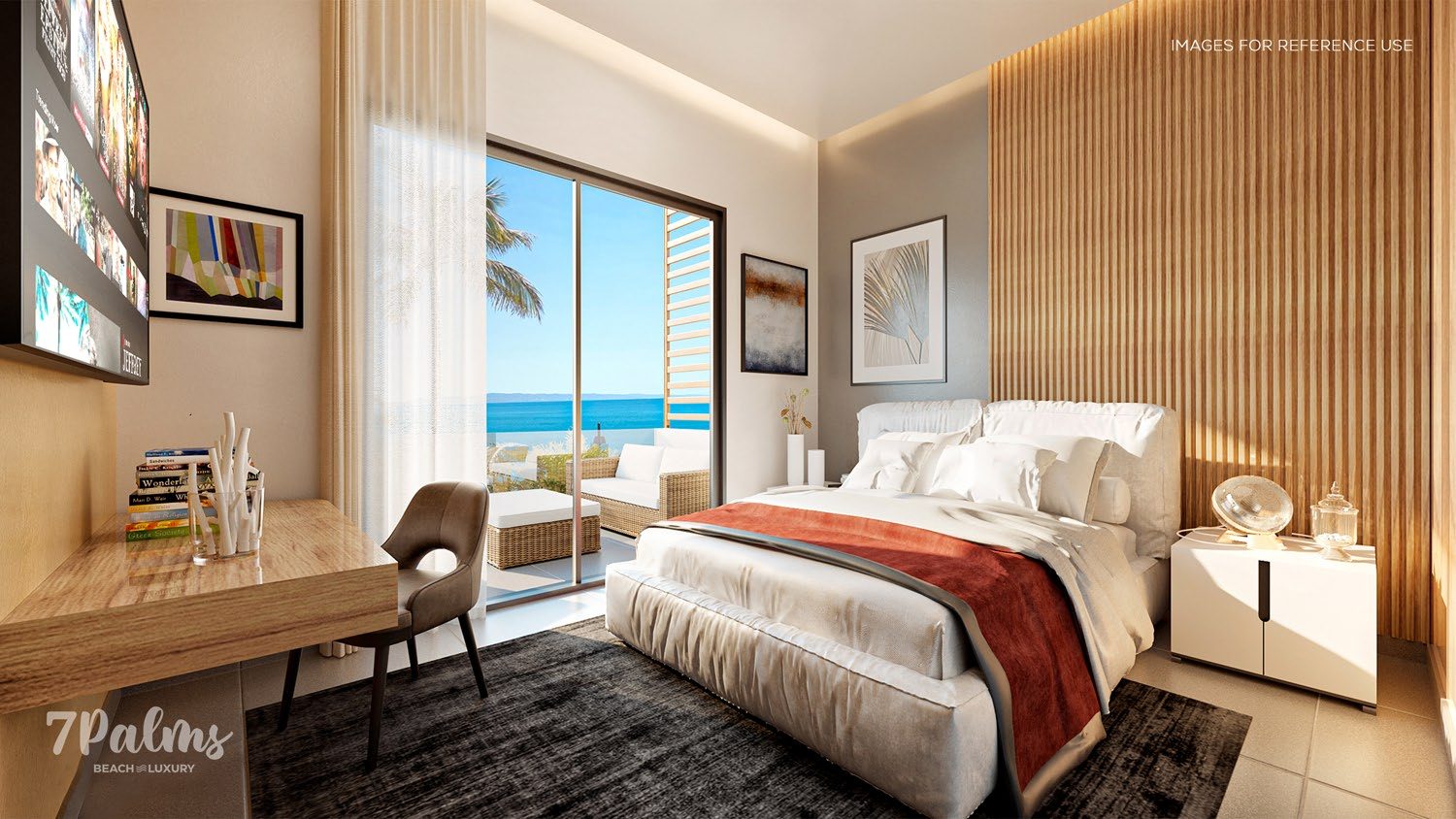 Rendering of an apartment bedroom