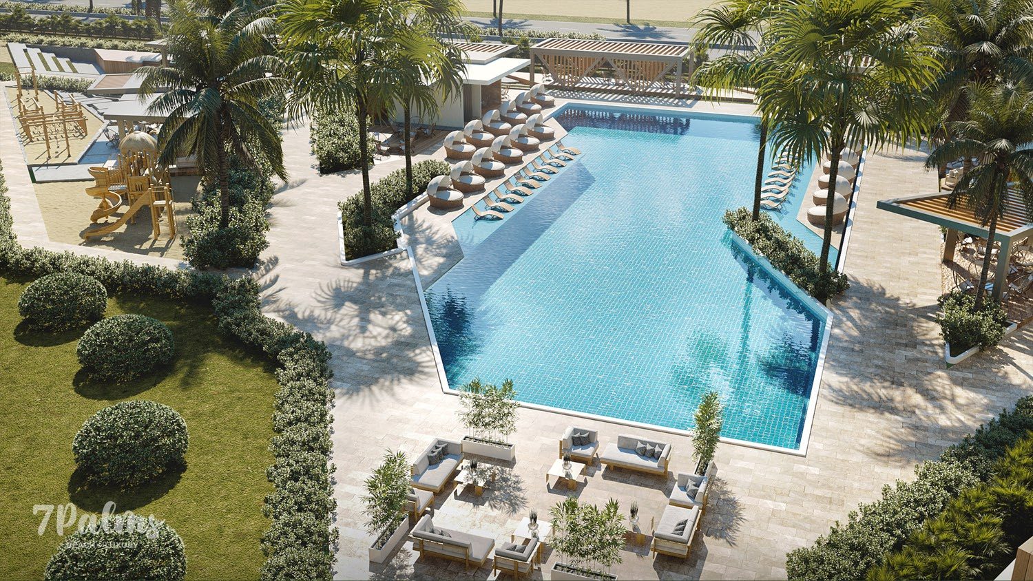 Rendering of the resort-style pool