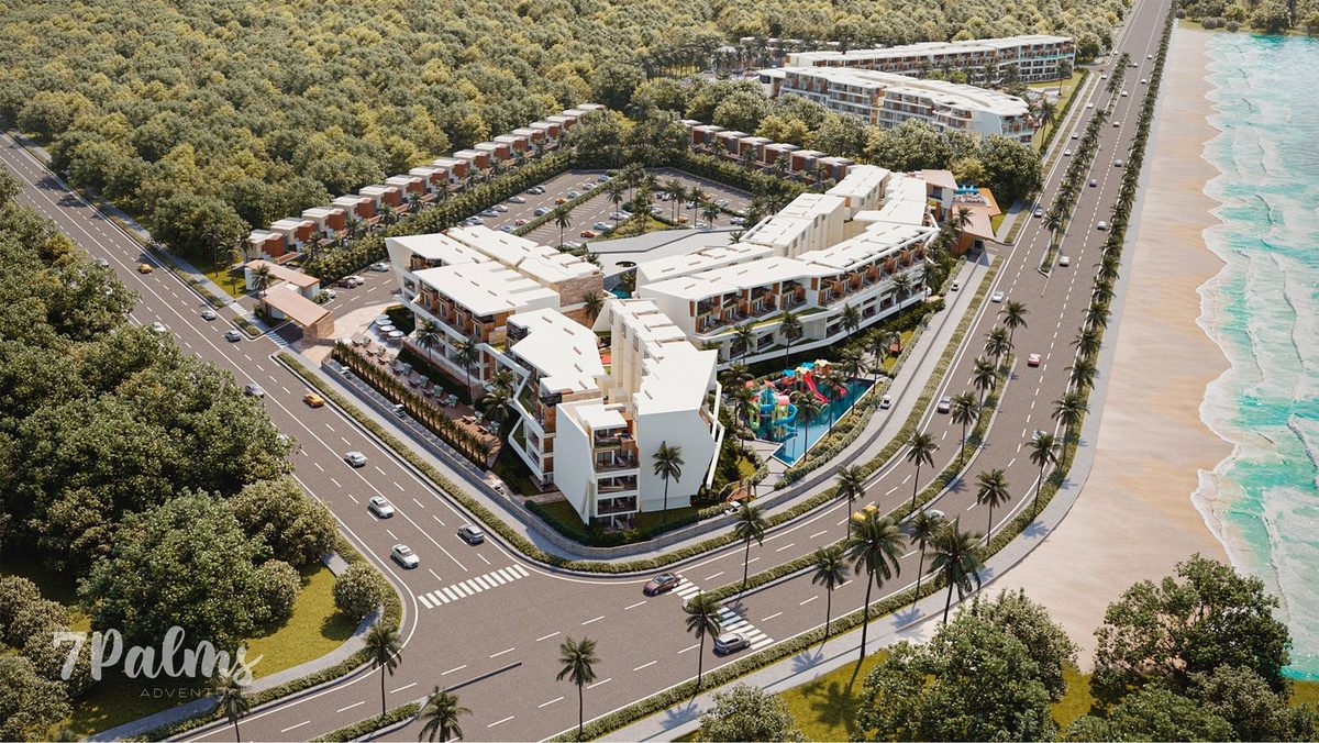 Aerial rendering of 7Palms Beach Adventure in Vistacana